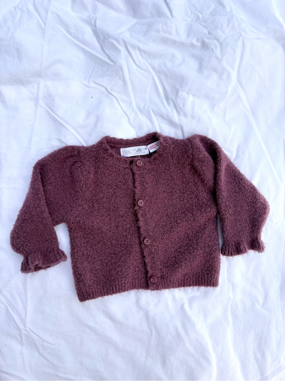 ZARA purple baby cardigan size 3-6 months